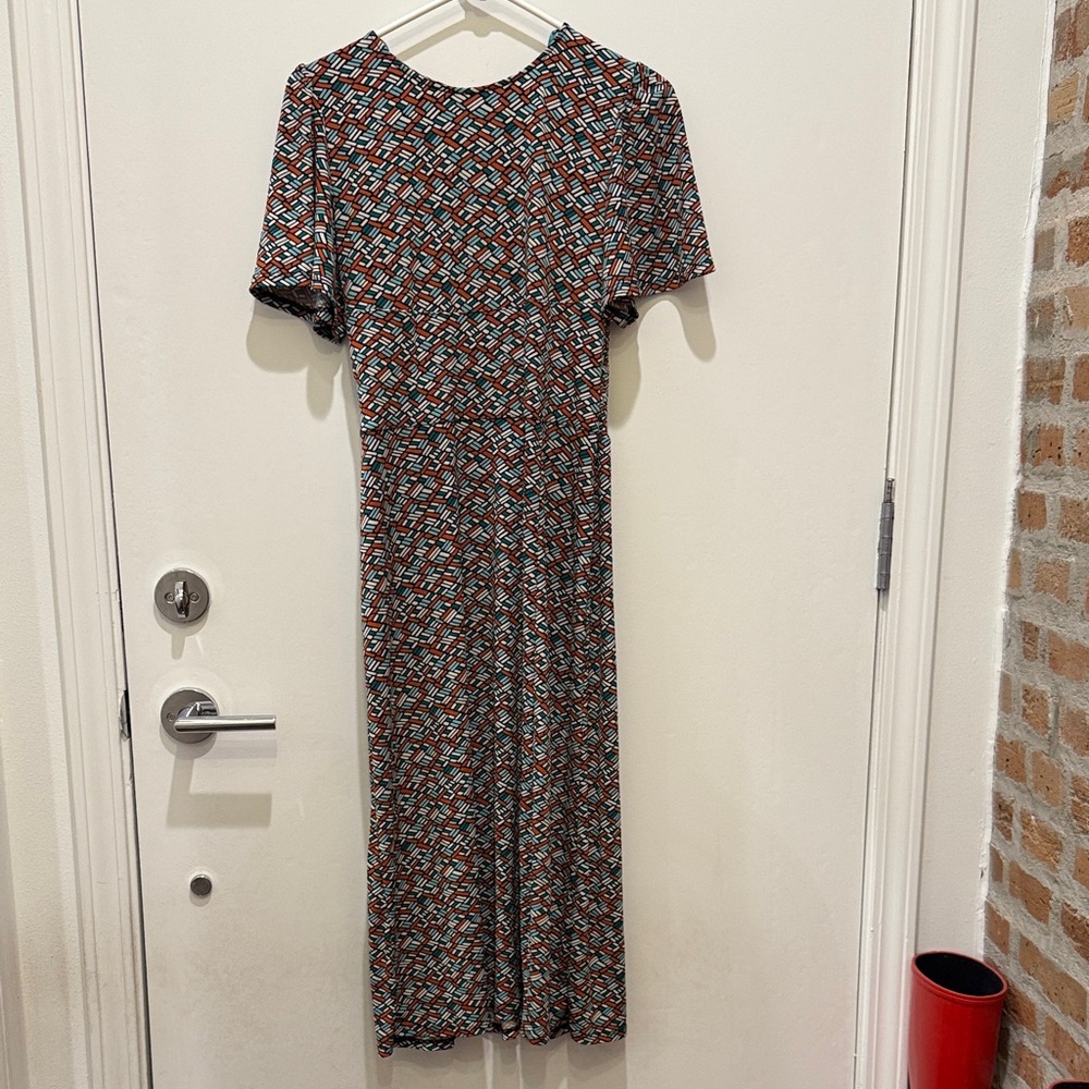 Midi Geometric Print Midi Dress